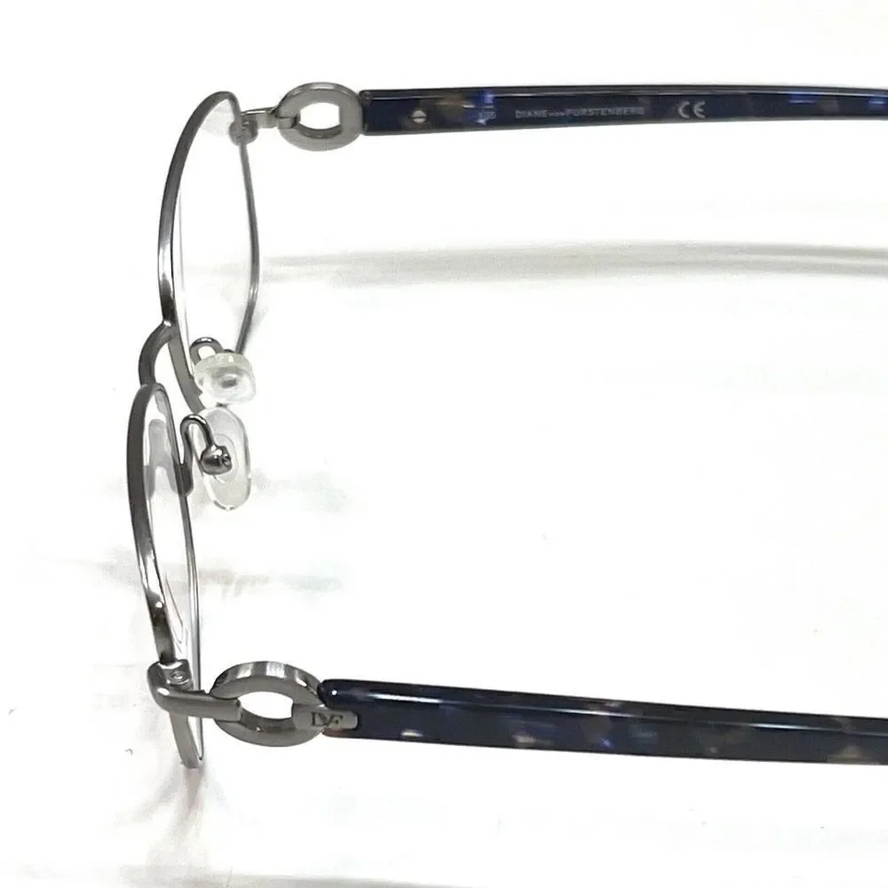 NEW Diane von Furstenberg DVF 8046 046 Matte Silver Eyeglasses Frames 51-16-135
